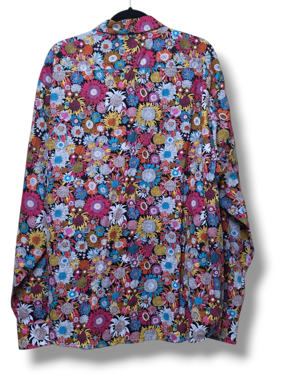 Tunevuse Mens 3XL Long Sleeve Button Hippie Flower Shirt Colorful Floral - Picture 2 of 7